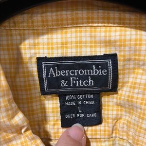Abercrombie & Fitch Men's Yellow Plaid Shirt